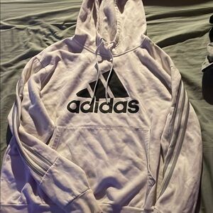 Adidas White Hoodie with Black Logo